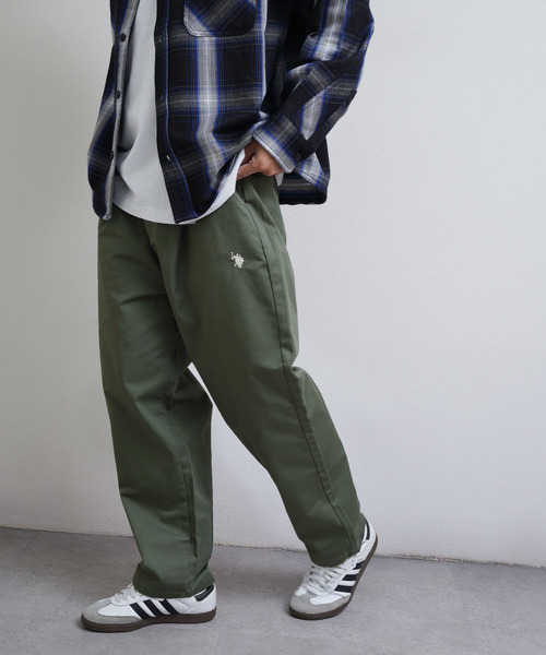 U.S. POLO ASSN.（ユーエスポロアッスン）の「【U.S. POLO ASSN.】 ワンポイント ロゴ 刺繍 デニム ・ ツイル バルーン ワイドパンツ（デニムパンツ・メンズ・ブラック系/ベージュ/ブルー/ブラック/サックスブルー/ワンウォッシュ/カーキ/オリーブ・SMALL/MEDIUM/LARGE/X-LARGE）」の5枚目の写真