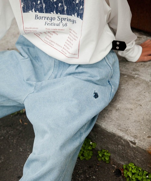 U.S. POLO ASSN.（ユーエスポロアッスン）の「【U.S. POLO ASSN.】 ワンポイント ロゴ 刺繍 デニム ・ ツイル バルーン ワイドパンツ（デニムパンツ・メンズ・ブラック系/ベージュ/ブルー/ブラック/サックスブルー/ワンウォッシュ/カーキ/オリーブ・SMALL/MEDIUM/LARGE/X-LARGE）」の18枚目の写真