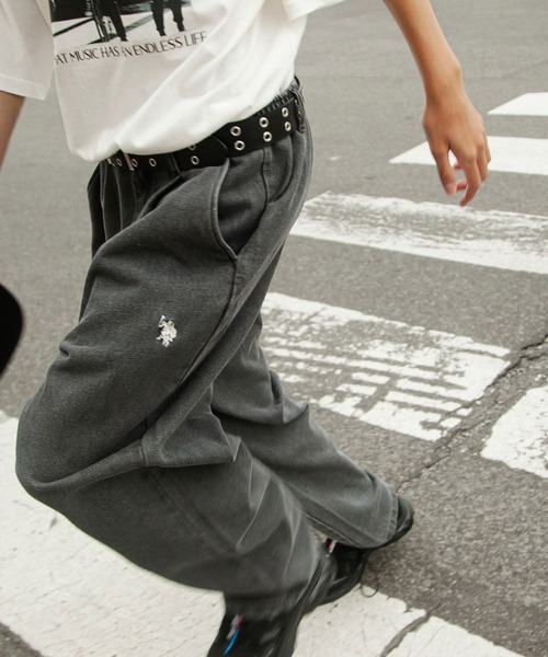 U.S. POLO ASSN.（ユーエスポロアッスン）の「【U.S. POLO ASSN.】 ワンポイント ロゴ 刺繍 デニム ・ ツイル バルーン ワイドパンツ（デニムパンツ・メンズ・ブラック系/ベージュ/ブルー/ブラック/サックスブルー/ワンウォッシュ/カーキ/オリーブ・SMALL/MEDIUM/LARGE/X-LARGE）」の9枚目の写真