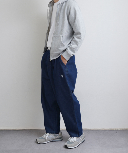 ponページ U.S. POLO ASSN.】 ワンポイント ロゴ 刺繍 デニム ・ ツイル バルーン