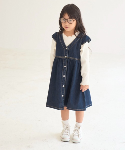 ROPE' PICNIC(ロペピクニック)の「【親子リンク】デニムワンピース(ワンピース・キッズ・ネイビー/サックスブルー・140/150/110/120/130)」の20枚目の写真