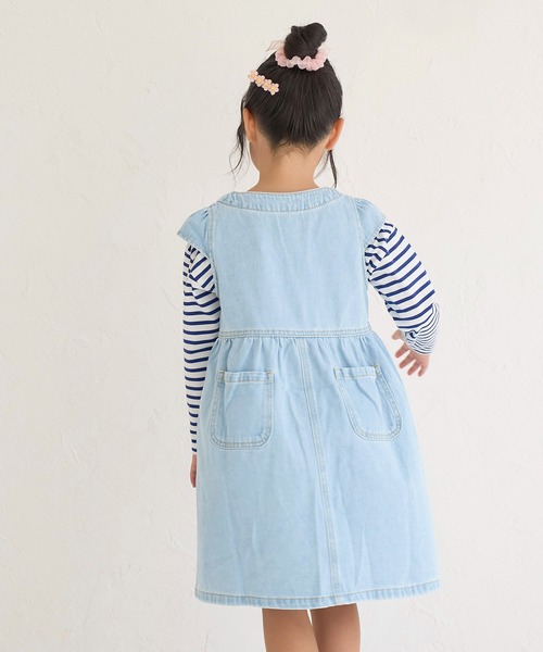 ROPE' PICNIC(ロペピクニック)の「【親子リンク】デニムワンピース(ワンピース・キッズ・ネイビー/サックスブルー・140/150/110/120/130)」の3枚目の写真