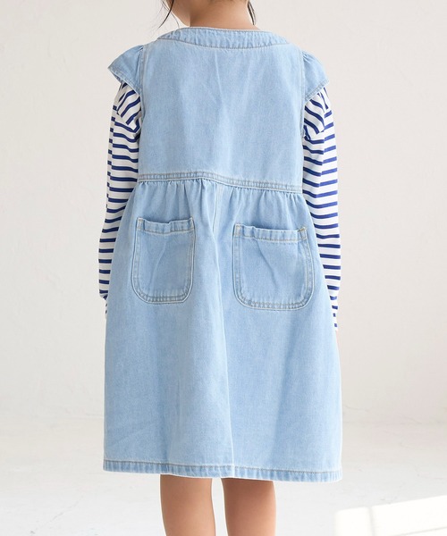 ROPE' PICNIC(ロペピクニック)の「【親子リンク】デニムワンピース(ワンピース・キッズ・ネイビー/サックスブルー・140/150/110/120/130)」の8枚目の写真