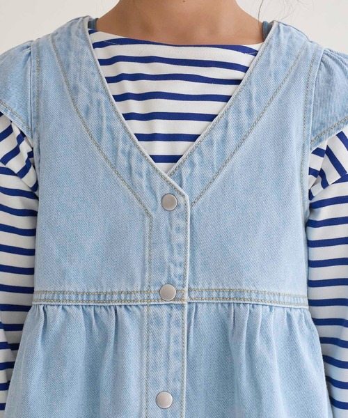 ROPE' PICNIC(ロペピクニック)の「【親子リンク】デニムワンピース(ワンピース・キッズ・ネイビー/サックスブルー・140/150/110/120/130)」の9枚目の写真