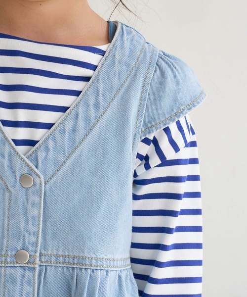 ROPE' PICNIC(ロペピクニック)の「【親子リンク】デニムワンピース(ワンピース・キッズ・ネイビー/サックスブルー・140/150/110/120/130)」の10枚目の写真
