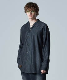 Band Collar Denim Shirt / バンドカラーデニムシャツ