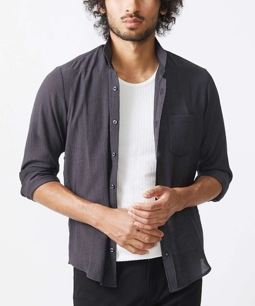 【セール】【ON/OFF対応】長袖シャツ/ラダーストライプ(シャツ/ブラウス)|MK MICHEL KLEIN HOMME (エムケーミッシェルクランオム)