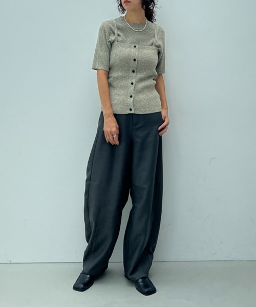 y/m（イム）の「透かし編みニットビスチェ（ベスト・レディース・オフホワイト/ブラウン・FREE）」の15枚目の写真