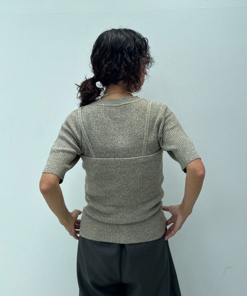 y/m（イム）の「透かし編みニットビスチェ（ベスト・レディース・オフホワイト/ブラウン・FREE）」の12枚目の写真