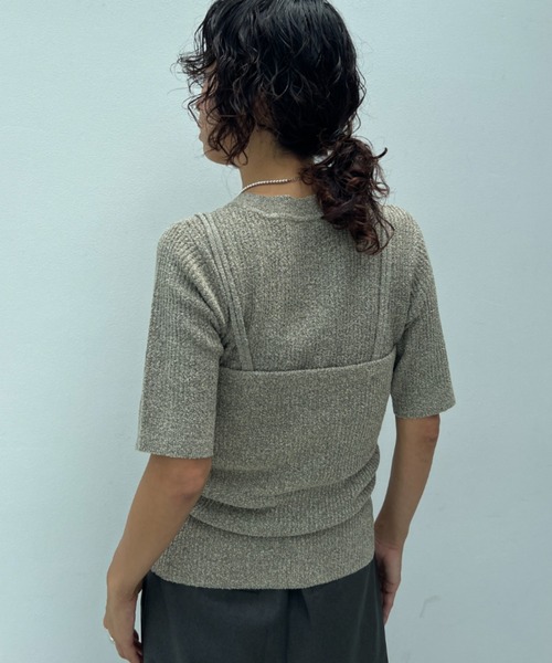 y/m（イム）の「透かし編みニットビスチェ（ベスト・レディース・オフホワイト/ブラウン・FREE）」の13枚目の写真
