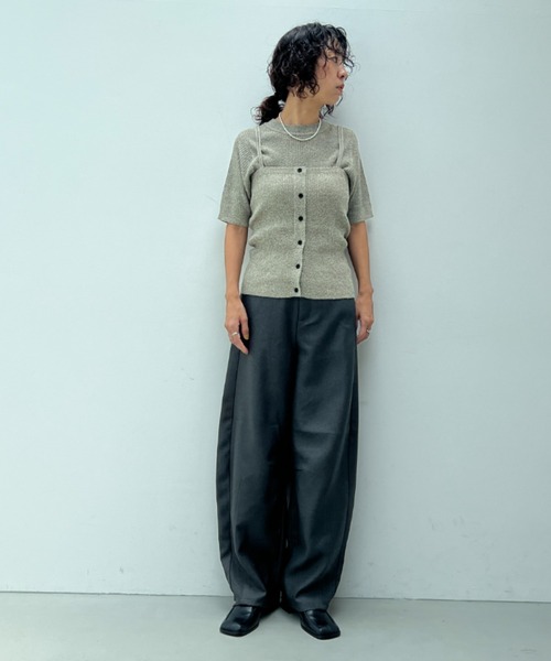 y/m（イム）の「透かし編みニットビスチェ（ベスト・レディース・オフホワイト/ブラウン・FREE）」の17枚目の写真