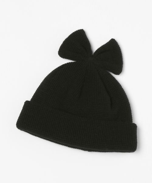 LOWRYS FARM（ローリーズファーム）の「リボンニットワッチ　143693（ニットキャップ/ビーニー・キッズ・グレー/ブラック・FREE）」の7枚目の写真