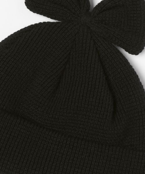 LOWRYS FARM（ローリーズファーム）の「リボンニットワッチ　143693（ニットキャップ/ビーニー・キッズ・グレー/ブラック・FREE）」の3枚目の写真