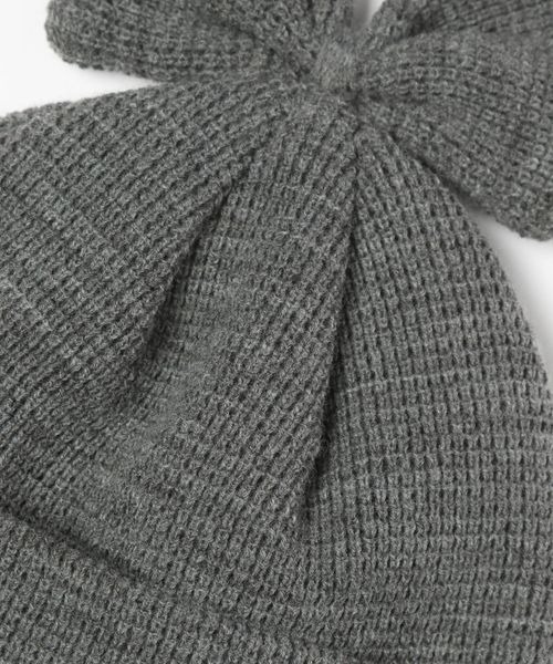 LOWRYS FARM（ローリーズファーム）の「リボンニットワッチ　143693（ニットキャップ/ビーニー・キッズ・グレー/ブラック・FREE）」の9枚目の写真