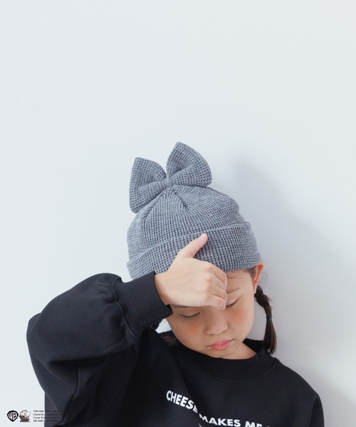LOWRYS FARM（ローリーズファーム）の「リボンニットワッチ　143693（ニットキャップ/ビーニー・キッズ・グレー/ブラック・FREE）」の12枚目の写真