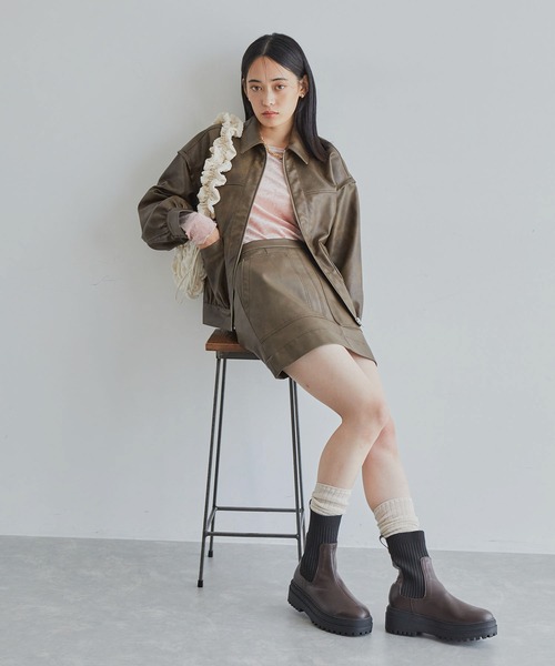 VIS（ビス）の「【ご好評につき追加生産】シアーベロアロンT【洗える】（Tシャツ/カットソー・レディース・グレー/オフホワイト/ピンク・FREE）」の15枚目の写真