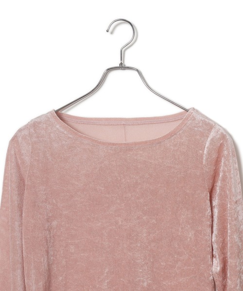 VIS（ビス）の「【ご好評につき追加生産】シアーベロアロンT【洗える】（Tシャツ/カットソー・レディース・グレー/オフホワイト/ピンク・FREE）」の22枚目の写真