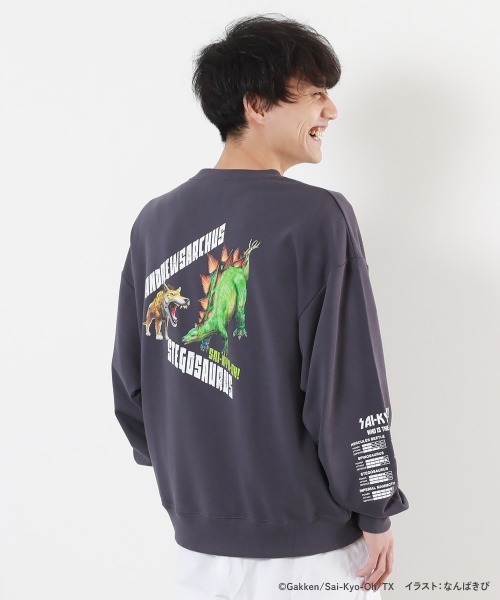 devirock（デビロック）の「最強王図鑑コラボ 大人 トレーナー（スウェット・レディース・オートミール/スミクロ/パープル系2/パープル系・L/M/LL）」の4枚目の写真