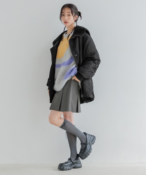 LOWRYS FARM（ローリーズファーム）の「ＴＲプリーツミニスカート 132289（スカート・レディース・チャコールグレー/ブラック/ベージュ・FREE）」の21枚目の写真