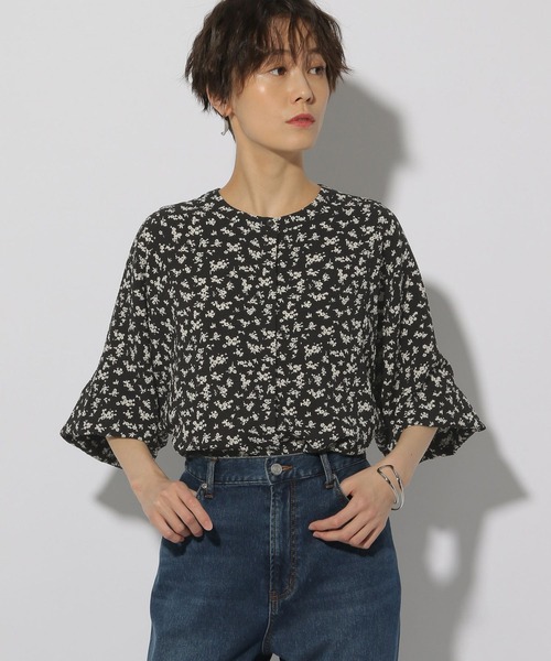 うぉる出品 セール】2WAYフラワープリントブラウス/144318（シャツ/ブラウス