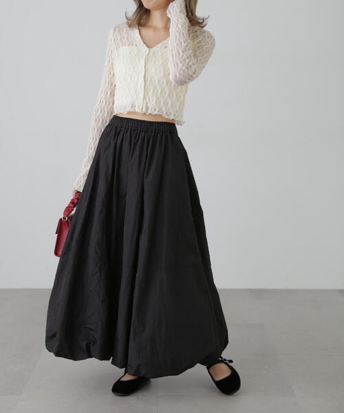 FREE'S MART（フリーズマート）の「シャイニーバルーンスカート（スカート・レディース・ブラック/ホワイト・SMALL/MEDIUM）」の7枚目の写真