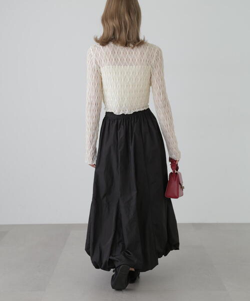 FREE'S MART（フリーズマート）の「シャイニーバルーンスカート（スカート・レディース・ブラック/ホワイト・SMALL/MEDIUM）」の10枚目の写真