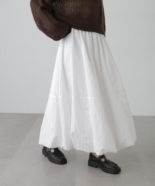 FREE'S MART（フリーズマート）の「シャイニーバルーンスカート（スカート・レディース・ブラック/ホワイト・SMALL/MEDIUM）」の2枚目の写真