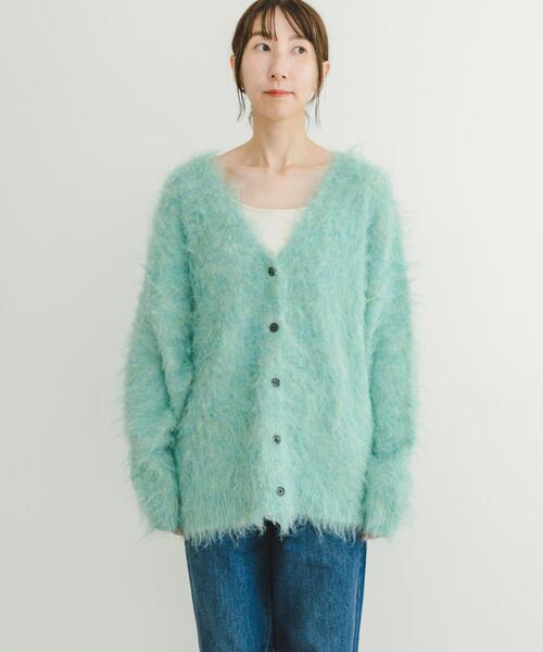 ITEMS URBANRESEARCH(アイテムズ アーバンリサーチ)の「シャギーニットカーディガン(カーディガン/ボレロ・レディース・ライトピンク/グレー/グリーン系その他/オレンジ・FREE)」の10枚目の写真