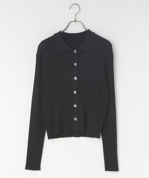 LOWRYS FARM(ローリーズファーム)の「コンパクトポロニットロングスリーブ 141126(ニット/セーター・レディース・ベージュ系その他/アイボリー/ブラック・FREE)」の2枚目の写真