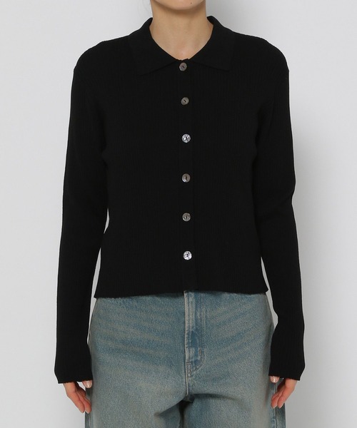 LOWRYS FARM(ローリーズファーム)の「コンパクトポロニットロングスリーブ 141126(ニット/セーター・レディース・ベージュ系その他/アイボリー/ブラック・FREE)」の4枚目の写真