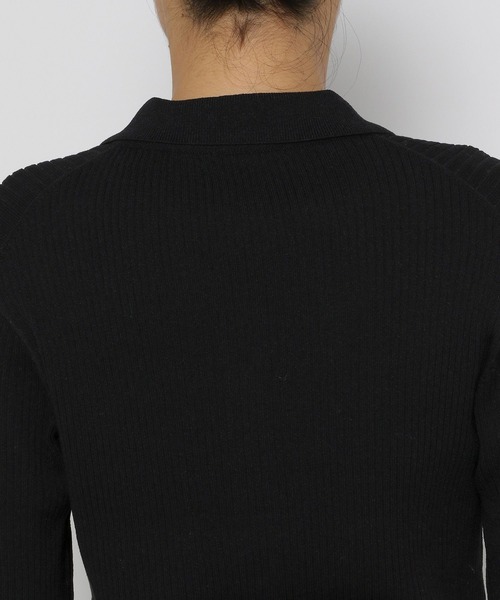 LOWRYS FARM(ローリーズファーム)の「コンパクトポロニットロングスリーブ 141126(ニット/セーター・レディース・ベージュ系その他/アイボリー/ブラック・FREE)」の7枚目の写真