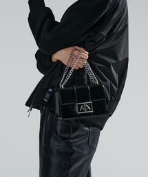 ARMANI EXCHANGE | 【A|X アルマーニ エクスチェンジ】ADE AXロゴ チェーンミニショルダーバック（シルバー）(ショルダーバッグ)