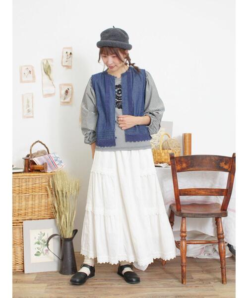 Samansa Mos2（サマンサ モスモス）の「裾スカラップレースベスト（ベスト・レディース・モカ/ネイビー/チャコールグレー/オフホワイト・F）」の18枚目の写真