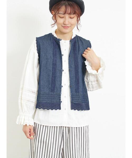 新品　sm2 裾スカラップパンツとスカラップリボンベスト　キナリ　サマンサ Samansa Mos2（サマンサ モスモス）の「裾スカラップレース