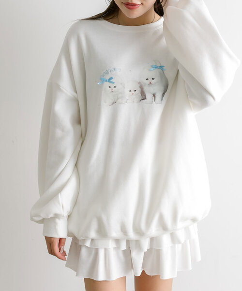 OLIVE des OLIVE（オリーブデオリーブ）の「ネコスウェット（T