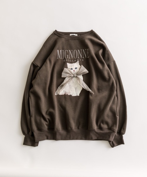 OLIVE des OLIVE(オリーブデオリーブ)の「ネコスウェット(Tシャツ/カットソー・レディース・ホワイト/スミクロ/オフホワイト/ブラック系その他/トップグレー/サックスブルー/ピンク/ブラウン・FREE)」の14枚目の写真