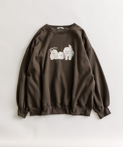 OLIVE des OLIVE(オリーブデオリーブ)の「ネコスウェット(Tシャツ/カットソー・レディース・ホワイト/スミクロ/オフホワイト/ブラック系その他/トップグレー/サックスブルー/ピンク/ブラウン・FREE)」の9枚目の写真