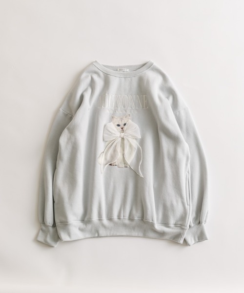 OLIVE des OLIVE(オリーブデオリーブ)の「ネコスウェット(Tシャツ/カットソー・レディース・ホワイト/スミクロ/オフホワイト/ブラック系その他/トップグレー/サックスブルー/ピンク/ブラウン・FREE)」の12枚目の写真