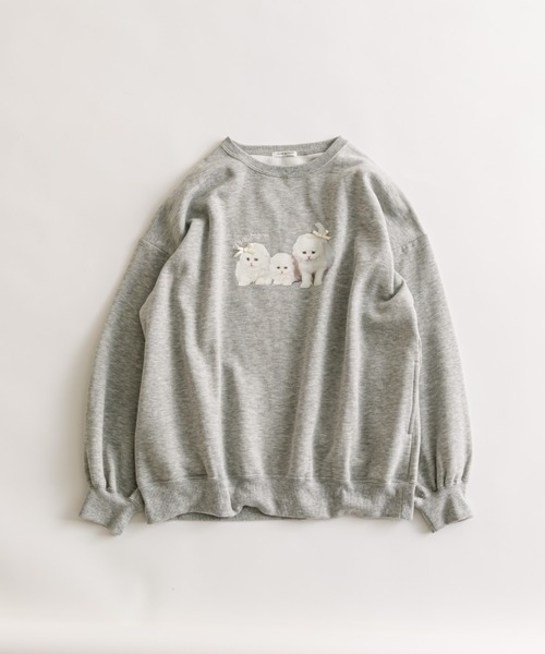 OLIVE des OLIVE(オリーブデオリーブ)の「ネコスウェット(Tシャツ/カットソー・レディース・ホワイト/スミクロ/オフホワイト/ブラック系その他/トップグレー/サックスブルー/ピンク/ブラウン・FREE)」の13枚目の写真