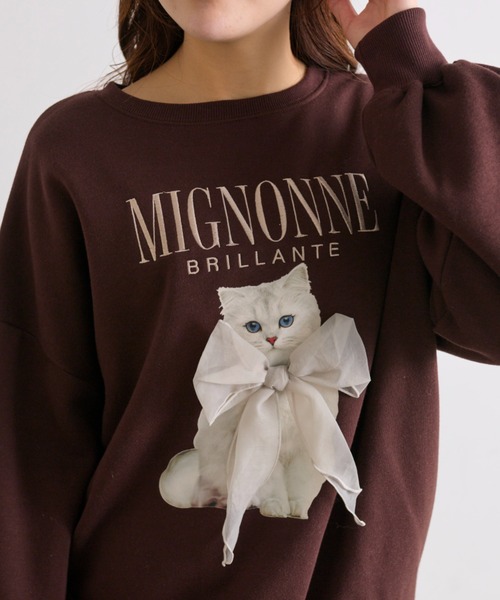 OLIVE des OLIVE(オリーブデオリーブ)の「ネコスウェット(Tシャツ/カットソー・レディース・ホワイト/スミクロ/オフホワイト/ブラック系その他/トップグレー/サックスブルー/ピンク/ブラウン・FREE)」の17枚目の写真