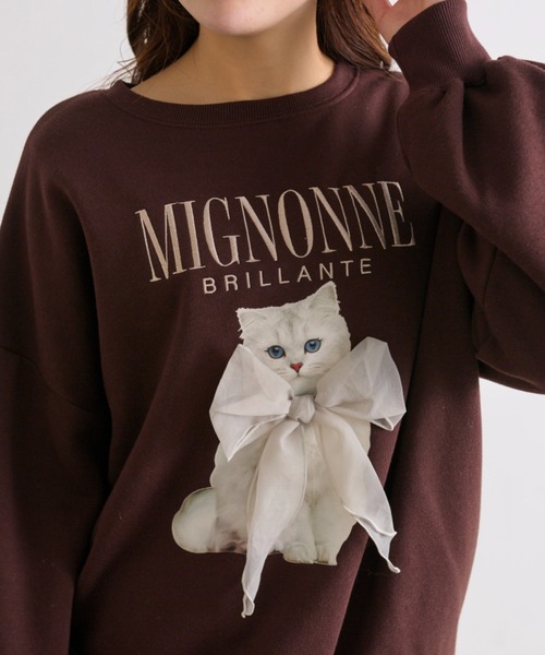 OLIVE des OLIVE(オリーブデオリーブ)の「ネコスウェット(Tシャツ/カットソー・レディース・ホワイト/スミクロ/オフホワイト/ブラック系その他/トップグレー/サックスブルー/ピンク/ブラウン・FREE)」の18枚目の写真