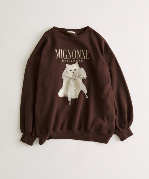 OLIVE des OLIVE(オリーブデオリーブ)の「ネコスウェット(Tシャツ/カットソー・レディース・ホワイト/スミクロ/オフホワイト/ブラック系その他/トップグレー/サックスブルー/ピンク/ブラウン・FREE)」の15枚目の写真