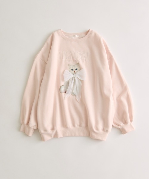 OLIVE des OLIVE(オリーブデオリーブ)の「ネコスウェット(Tシャツ/カットソー・レディース・ホワイト/スミクロ/オフホワイト/ブラック系その他/トップグレー/サックスブルー/ピンク/ブラウン・FREE)」の16枚目の写真