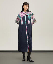 casane | CASANE（カサネ）別注マーブルペイントデザインワンピース(ワンピース)