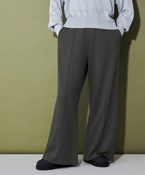 CITEN(シテン)の「<CITEN>ピンタックスウェットワイドパンツ(スウェットパンツ・レディース・ダークグレー/ライトグレー・S/M)」の1枚目の写真