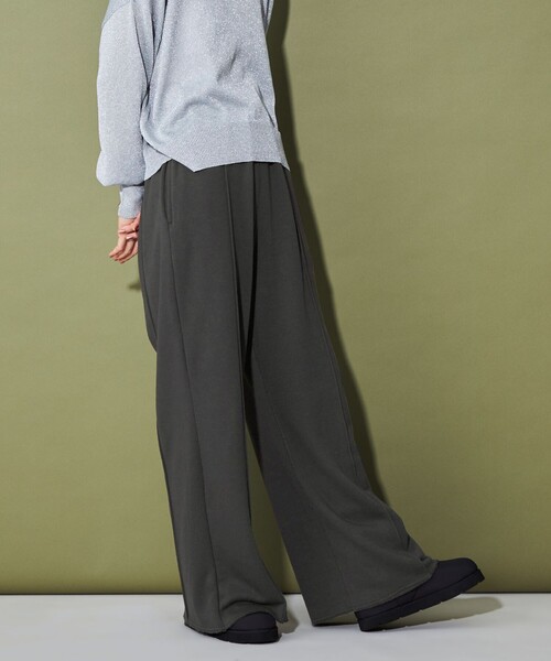 CITEN(シテン)の「<CITEN>ピンタックスウェットワイドパンツ(スウェットパンツ・レディース・ダークグレー/ライトグレー・S/M)」の5枚目の写真