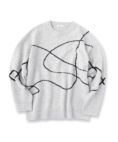 tk.TAKEO KIKUCHI（ティーケータケオキクチ）の「◆ラインアートニット（ニット/セーター・メンズ・ブラウン系その他/ライトグレー/ブラック・03/02）」の15枚目の写真
