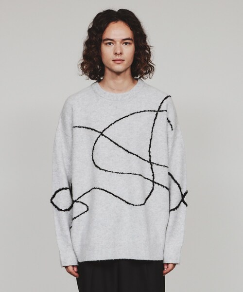 tk.TAKEO KIKUCHI（ティーケータケオキクチ）の「◆ラインアートニット（ニット/セーター・メンズ・ブラウン系その他/ライトグレー/ブラック・03/02）」の16枚目の写真