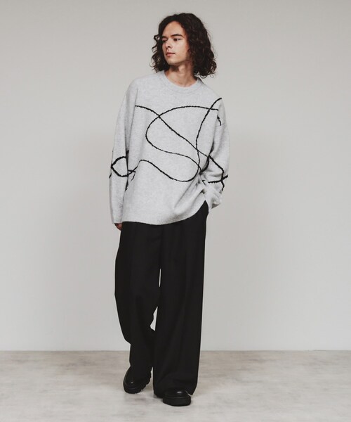 tk.TAKEO KIKUCHI（ティーケータケオキクチ）の「◆ラインアートニット（ニット/セーター・メンズ・ブラウン系その他/ライトグレー/ブラック・03/02）」の14枚目の写真