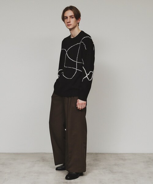 tk.TAKEO KIKUCHI（ティーケータケオキクチ）の「◆ラインアートニット（ニット/セーター・メンズ・ブラウン系その他/ライトグレー/ブラック・03/02）」の8枚目の写真